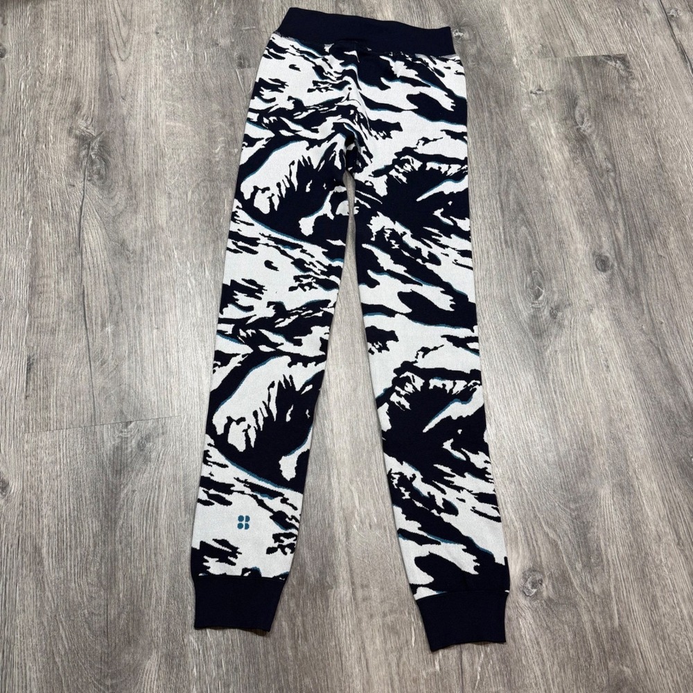 Sweaty Betty Peaks Ski Base Layer Leggings Blue Peaks Jacquard XS SB8631A NEW - Picture 9 of 11